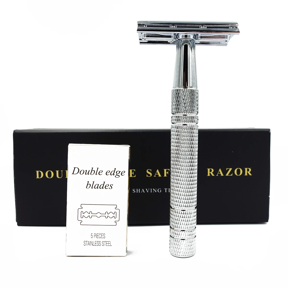 iRAZOR Double Edge Safety Razor Premium Wet Shaving Classic Aluminium Manual Shavers with 10 Blades Refills