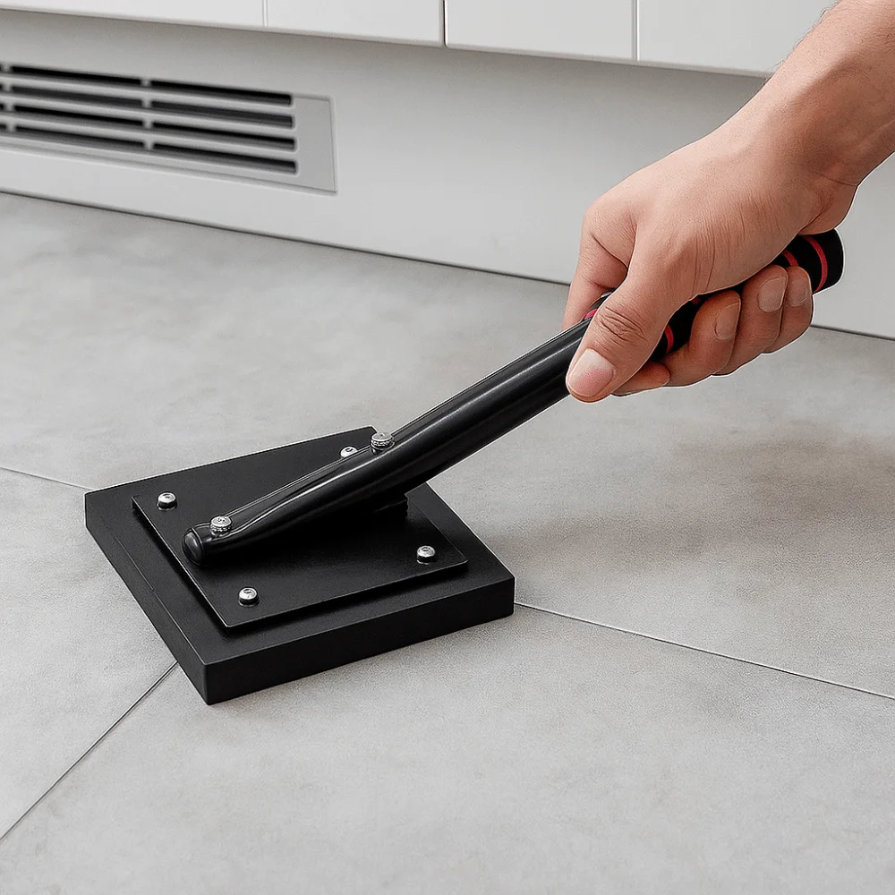 

Ergonomic Handle Tapping Block Wooden Base Rubber Head Tile Clapper Ceramic Compatible Non-Marring Surface Rubber Tile Paving