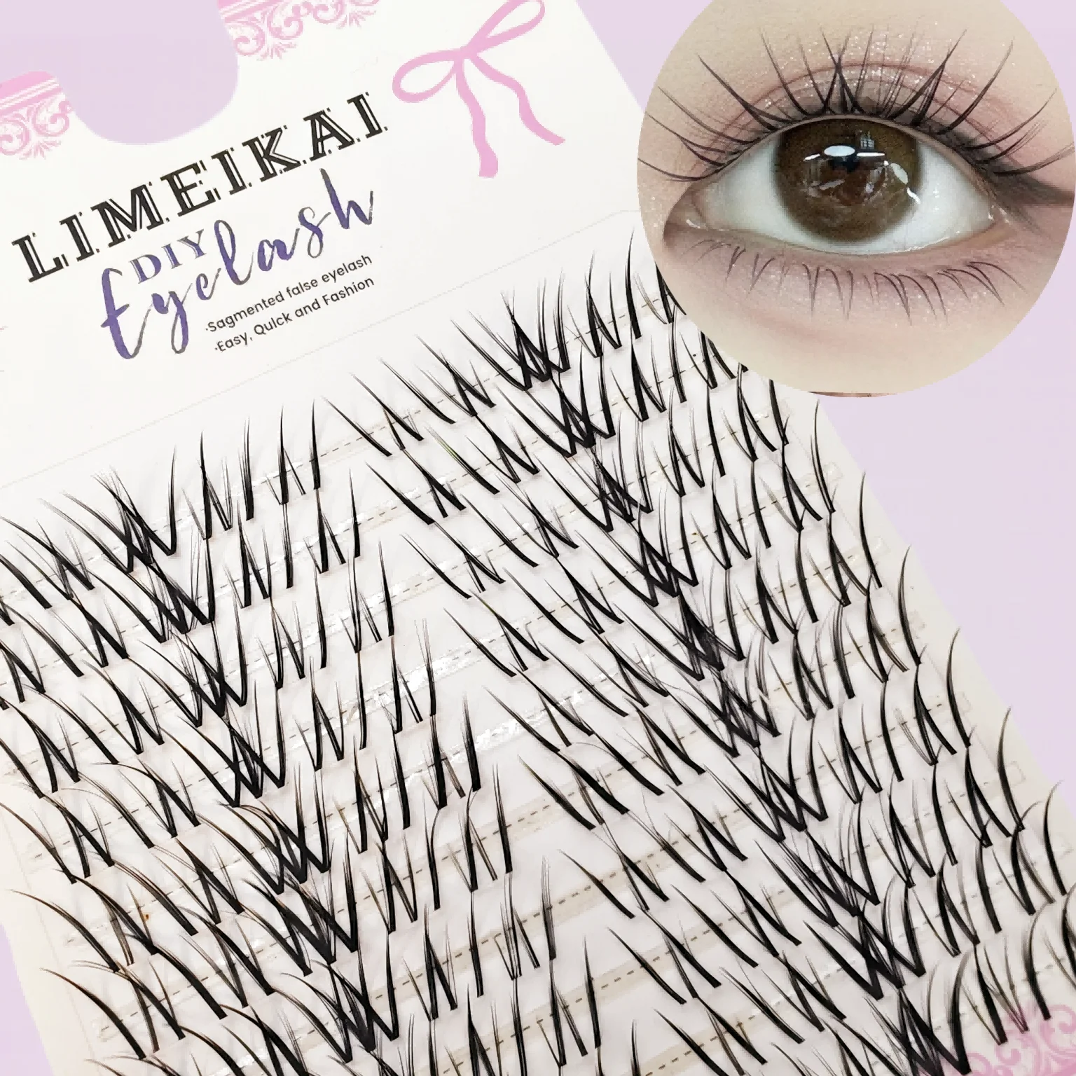 Mulan White Jade Style Cartoon False Eyelashes - 100-piece pack, large capacity, natural and realistic, perfect for taking photo
