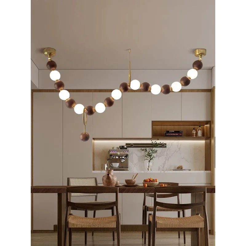 Japanese Mid-Century Curved String Chandelier For Dining Room Kitchen Island Bedroom Bedside Interior Art Decor Pendant Lamp