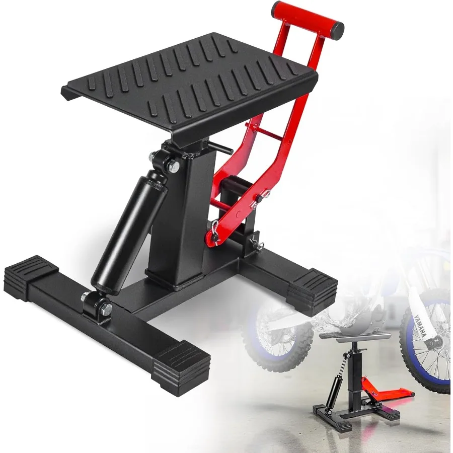 

Adjustable Dirt Bike Stand Powersport Jack 1000LBS Capacity Heavy Duty Hydraulic Motorcycle Lift Stand Center Stand for Mainten