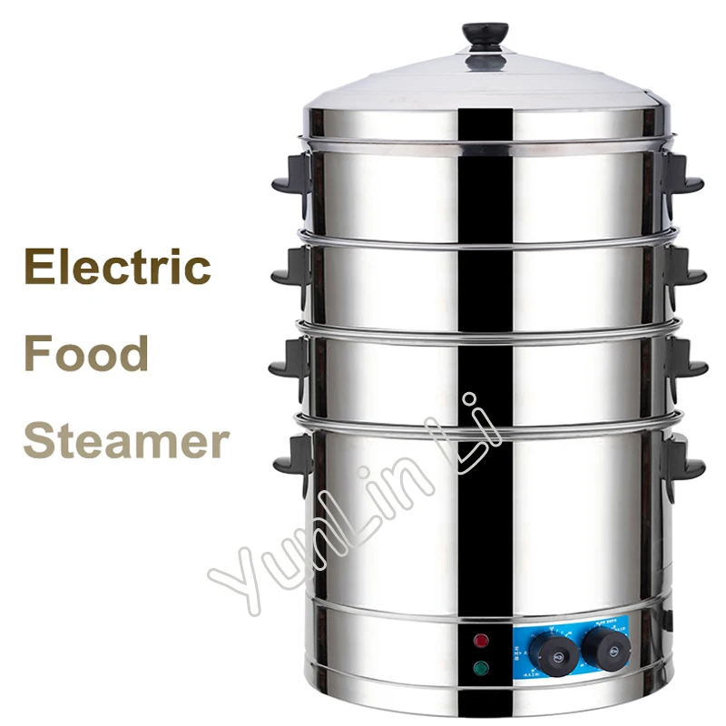 Commercial Electric Steamer Stainless Steel Multi-Functional Steaming Machine With Large Capacity & Time Seting Steamer