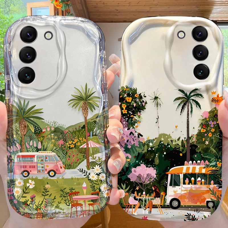 Leisure Vacation Pattern Case for Samsung Galaxy S25 S24 S23 S22 S21 Ultra Plus S20 FE A73 A72 A71 A56 A55 A54 5G A51 4G Cover