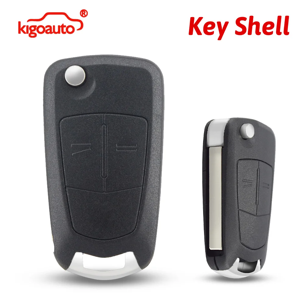 Kigoauto Remote Flip Key Shell Case 2 Button HU100 for Vauxhall Opel Corsa D Astra H Vectra C Zafira 2005-2009