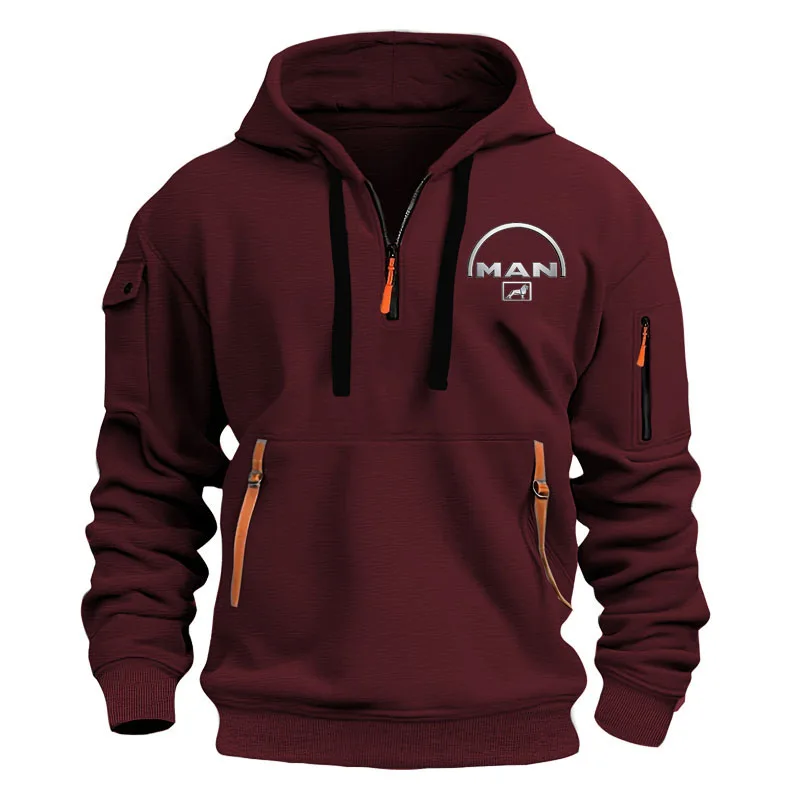 Half zipper Men's Hoodie Sweatshirts MAN Printing New Spring Pullover Sports Top Male Hip-hop street oversized hoodies