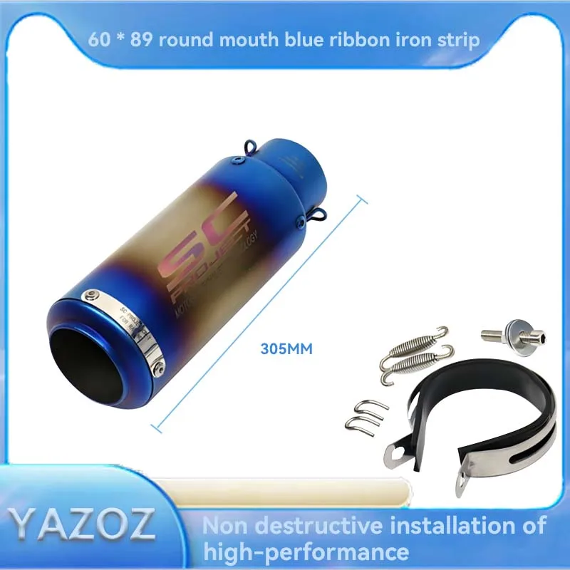 Silencieux d'échappement universel en fibre de carbone pour moto sc, 60 MM, avec DB Killer, pour z900 R3 R25 MT07 MT09 R1 Z400 Z650