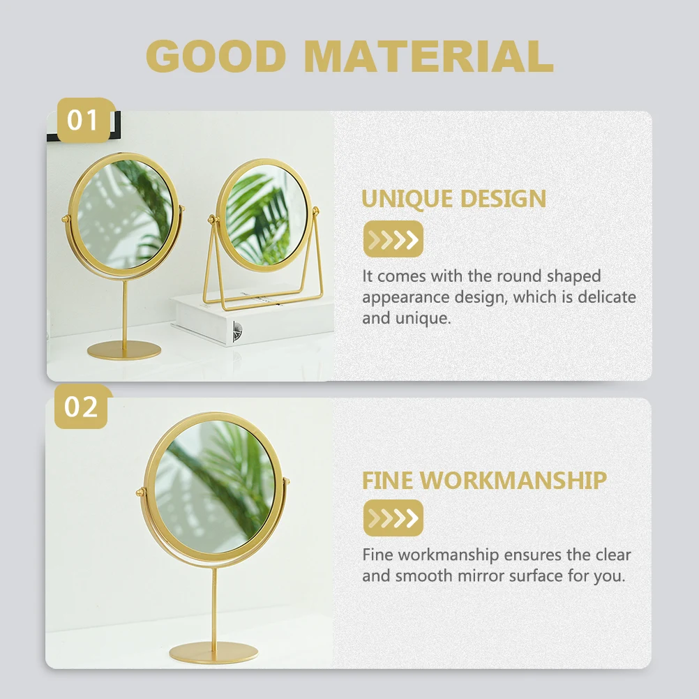 

for Mirrors Tabletop Make up Vanity Home Woman Makeup Cosmetics Scene Decor Round Shaped