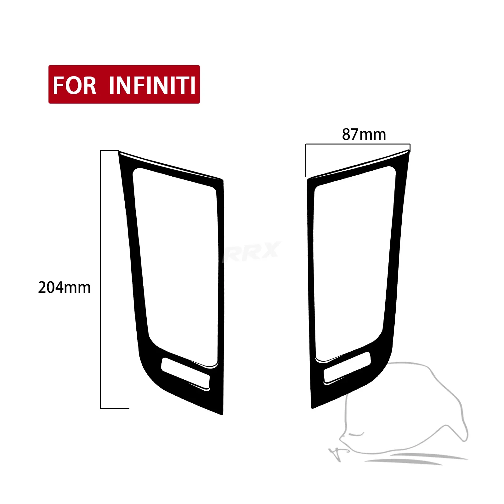 For Infiniti FX QX70 2009-Up Center Air Outlet Frame Tuning Cover Soft Piano Black Sticker Car Interior Decorative Accessories - view 4