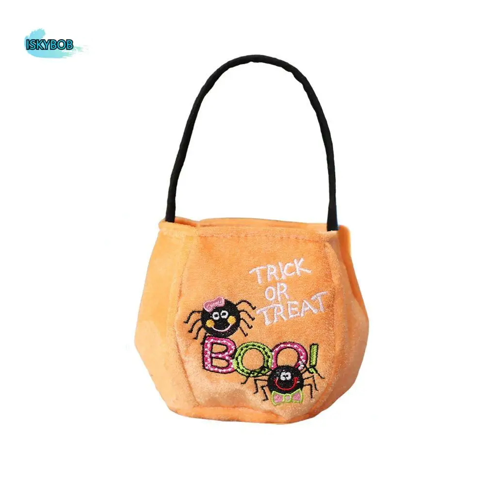 

Kids Happy Pumpkin Trick Or Treat Black Cat Candy Bag Tote Bags Loot Bag Halloween Handbag