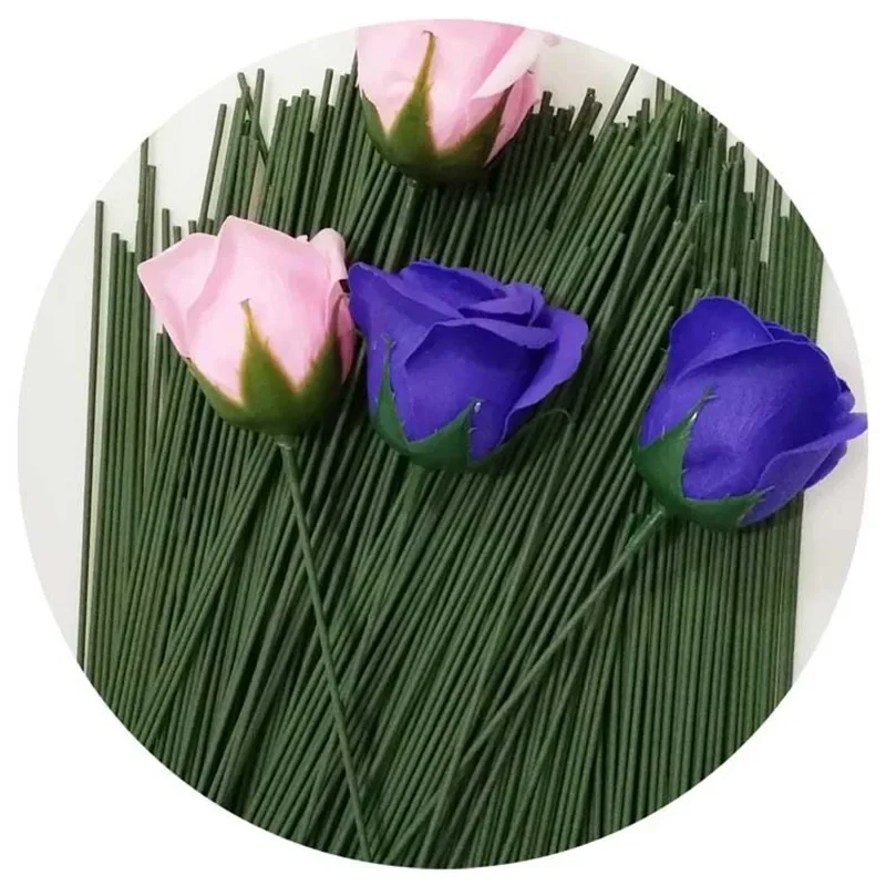 100 stücke Kunststoff-beschichtete Eisen Blume Stiel Für Künstliche Hortensien Rose 7 zoll Blume Kopf Stick Stange Hochzeit Hause decor Zubehör – Detail 8