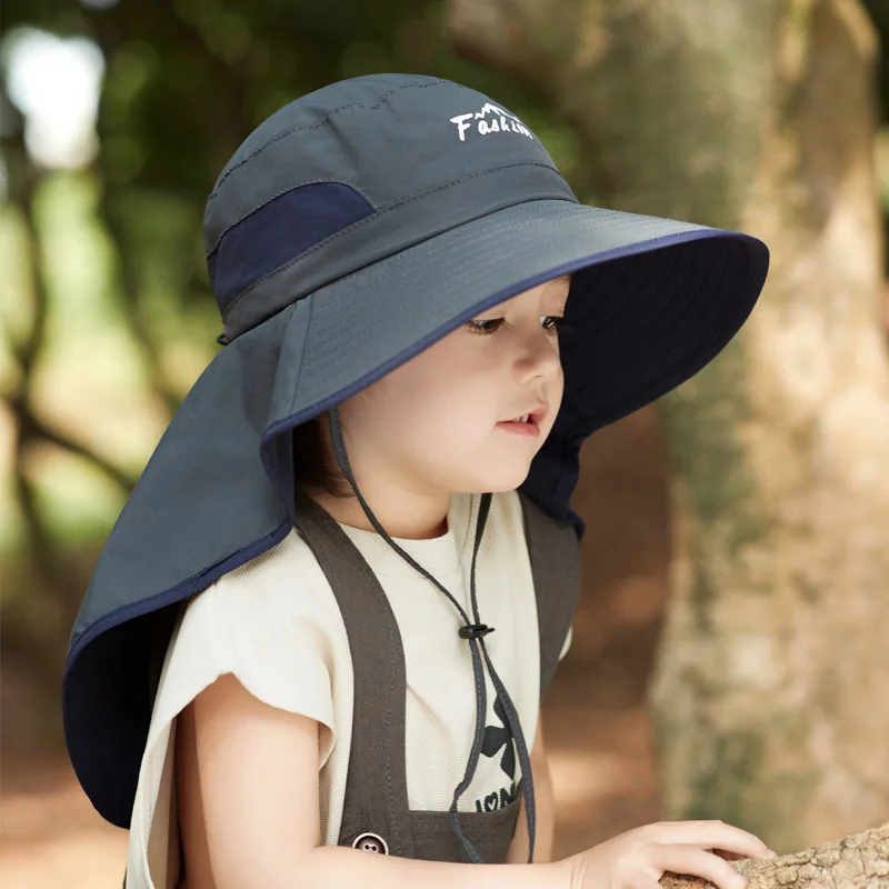 Baby SunHat Summer Boys Girls Bucket Hat Kids Cotton UV Travel Hats Child Big Brim Outdoor Beach Caps Casual Panama Cap