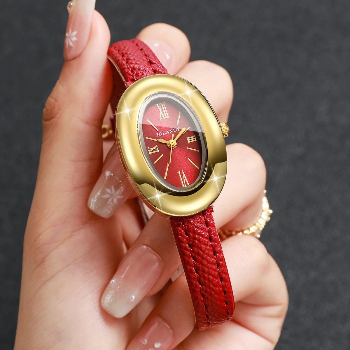 Elegant Ultra-thin Leather Strap Oval Dial Women Watches Ladies Quartz Watch Clock Relogio Feminino GiftWithout Box