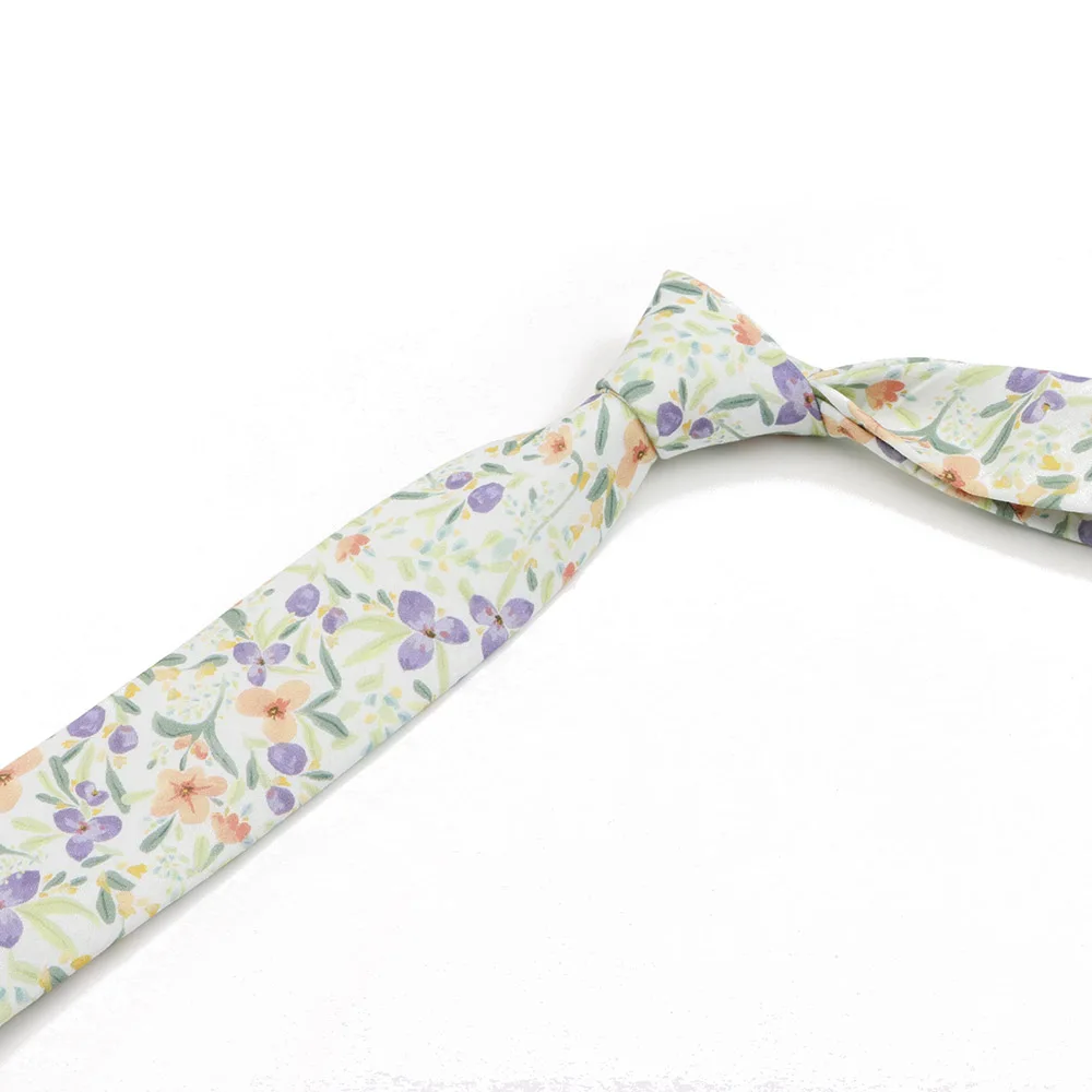 جديد الرجال 6.5 سنتيمتر ربطة القطن أنيقة الوردي الأرجواني زهرة يترك ربطة العنق الجميلة حفل زفاف اليومية دعوى قميص اكسسوارات الهدايا #6