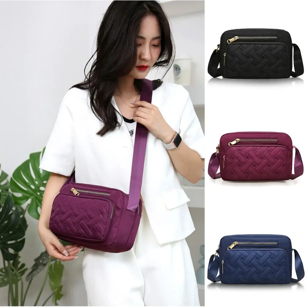 Large Capacity Women Handbag Fashion Zipper Portable Underarm Bag Comfortable Nylon Shoulder Bag