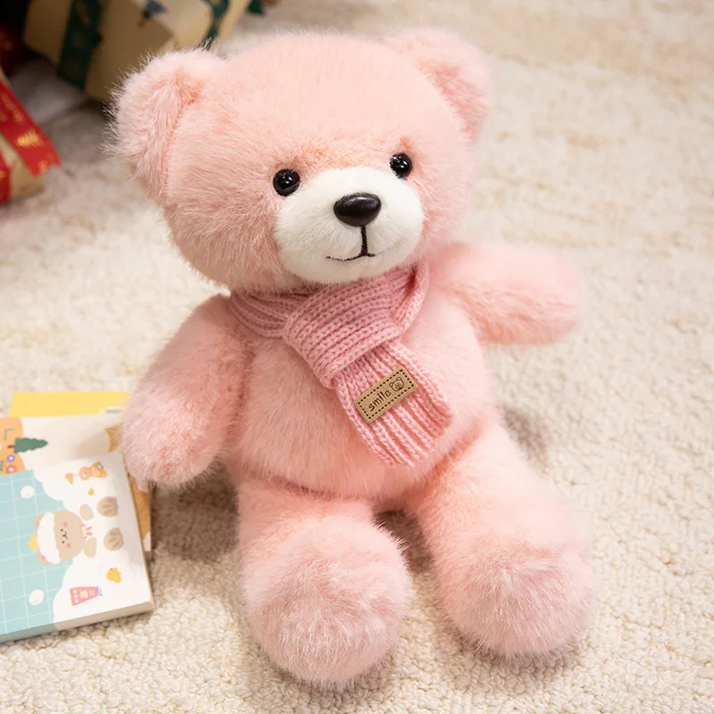 

1pc 30cm/11.81in Pink Scarf Teddy Bear Plush Toy Versatile Bear Doll Sweater Bear Figurine Cloth Doll Claw Machine Prize Birthda