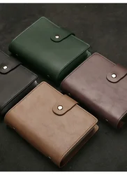 Leather Money Budget Binder 26/60/96pocket Men's Ladies' Mini Business Card Holder Buckle Lock Cowhide