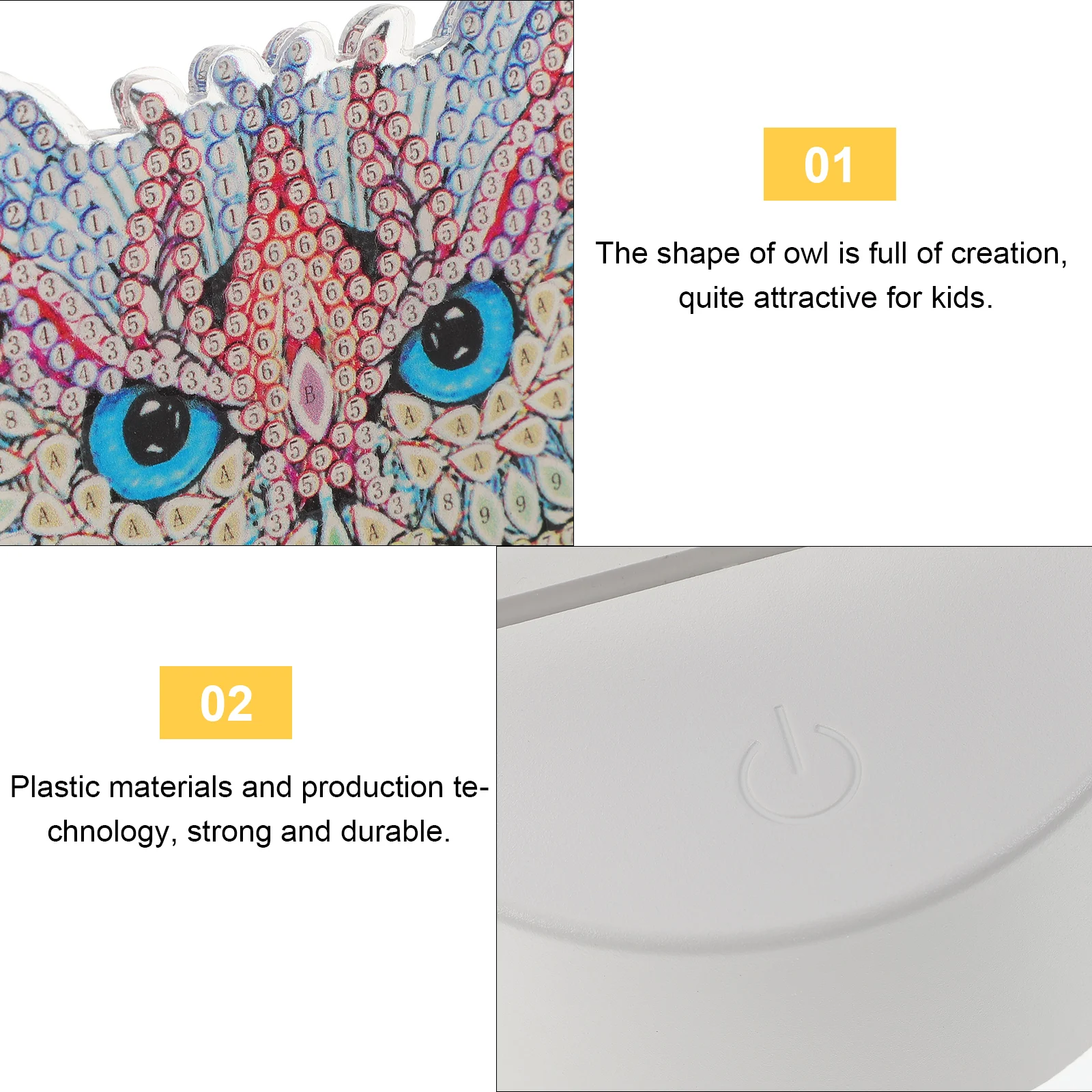 

1Pcs LED Owl Night Lamp Creative Plastic DIY Desk Light Decorative Home Bedroom Office Nightlight