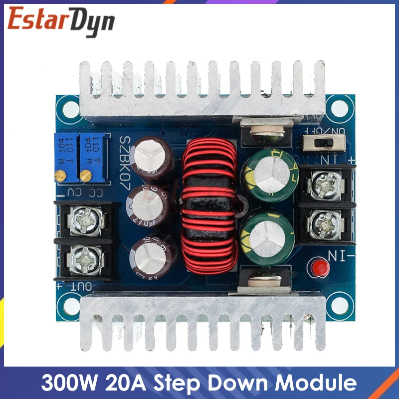 300W 20A DC-DC Buck Converter Step Down Module Constant Current LED Driver Power Step Down Voltage Module Electrolytic Capacitor