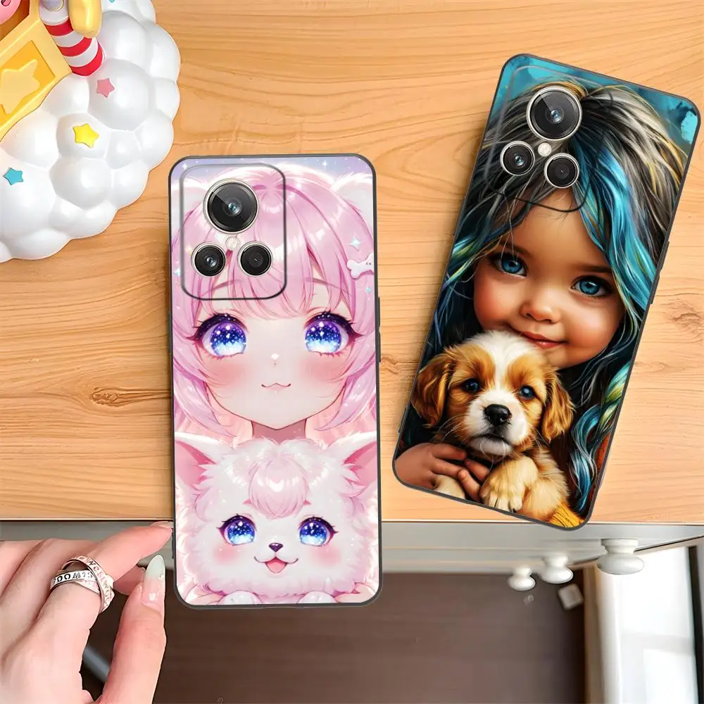

Чехол для телефона с изображением щенка для Realme GT 8 Neo Pro C75 73 71 C67 65 C55 53 C35 31 C20 15, с красочным принтом, роскошный