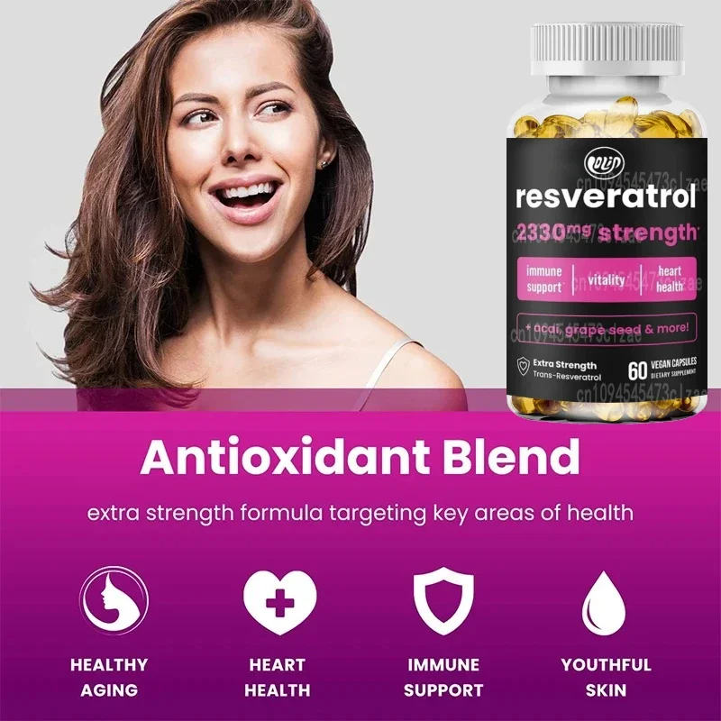 Powerful and Healthy Aging Formula, 60 Vegetarian Capsules Containing Green Tea Leaves, Brazilian Berry and Grape Seed Extracts