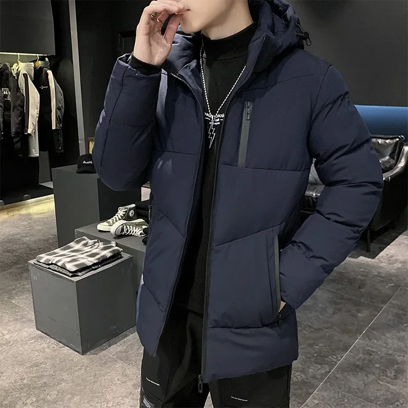 

Puffer Jackets Winter Men's Trench Coat Men Casual Thicken Warm Hooded Jacket Male Windbreaker Outerwear Mens Casual Jackets