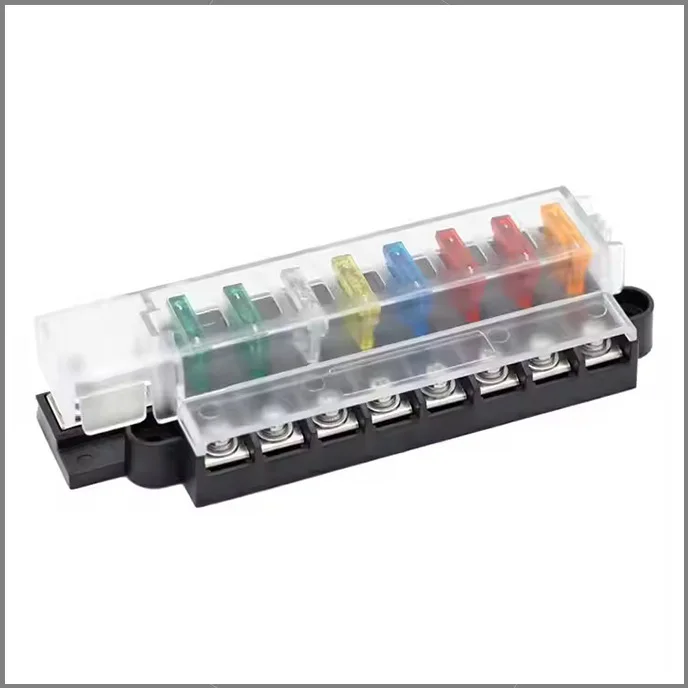 

Automotive Circuit Insurance Circuit Breaker Steam, Fuse Box 1 in 8 out Rectangular Strip