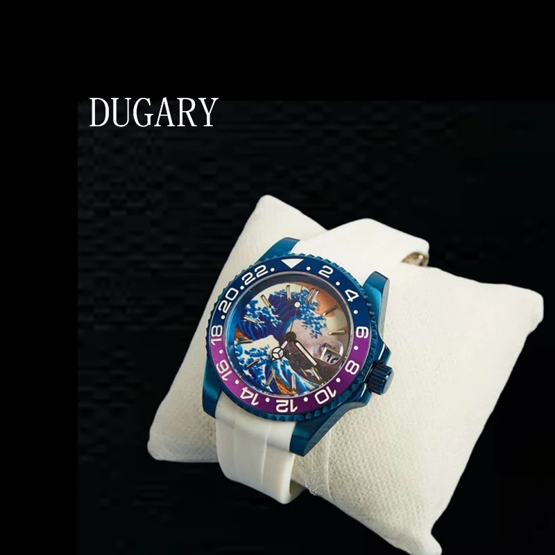 DUGARY Men\'s automatic mechanical watch NH35 Japan Movement sapphire Graffiti fashion Waterproof Sport Relogio Masculino