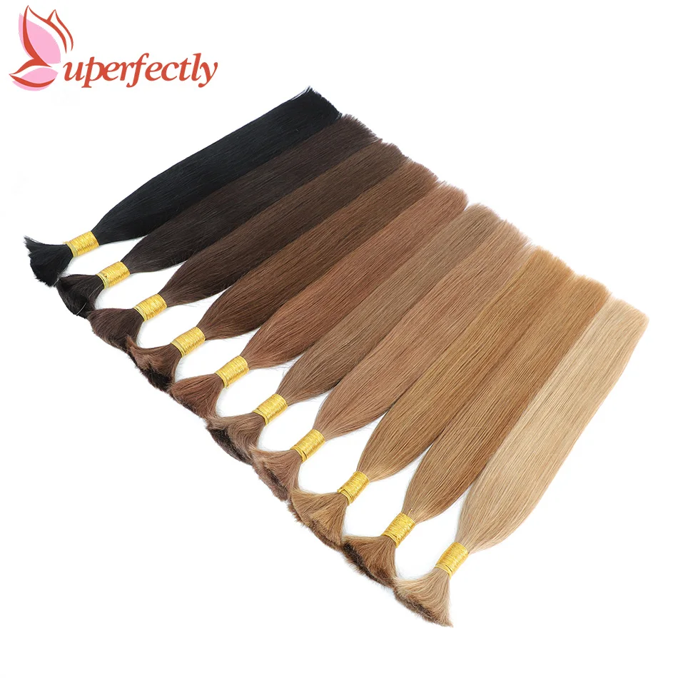 

Straight Human Bulk Hair For Braiding Brazilian Remy Hair Bundles No Weft Colored Bulk Human Hair Extensions 14-28Inch 100g