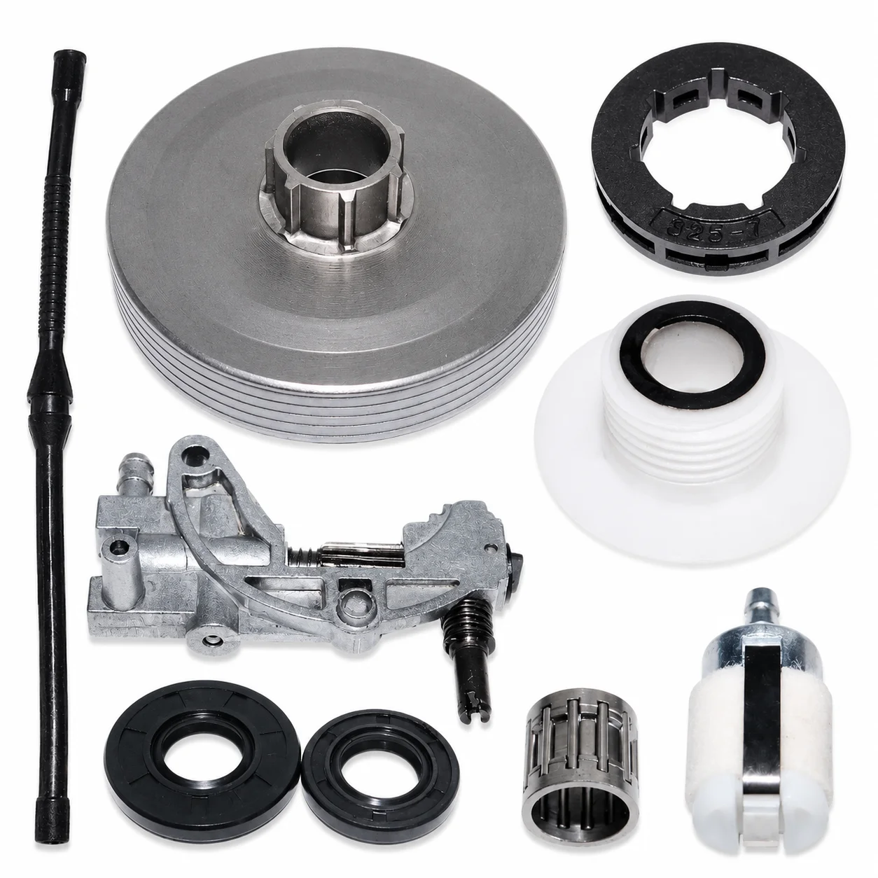 Chainsaw Tune Up Kit Carb Air Filter Fuel Line Oil Pump Seal Clutch Drum Rim For Chinese 4500 5200 5800 45-58cc 17230-Z51-820