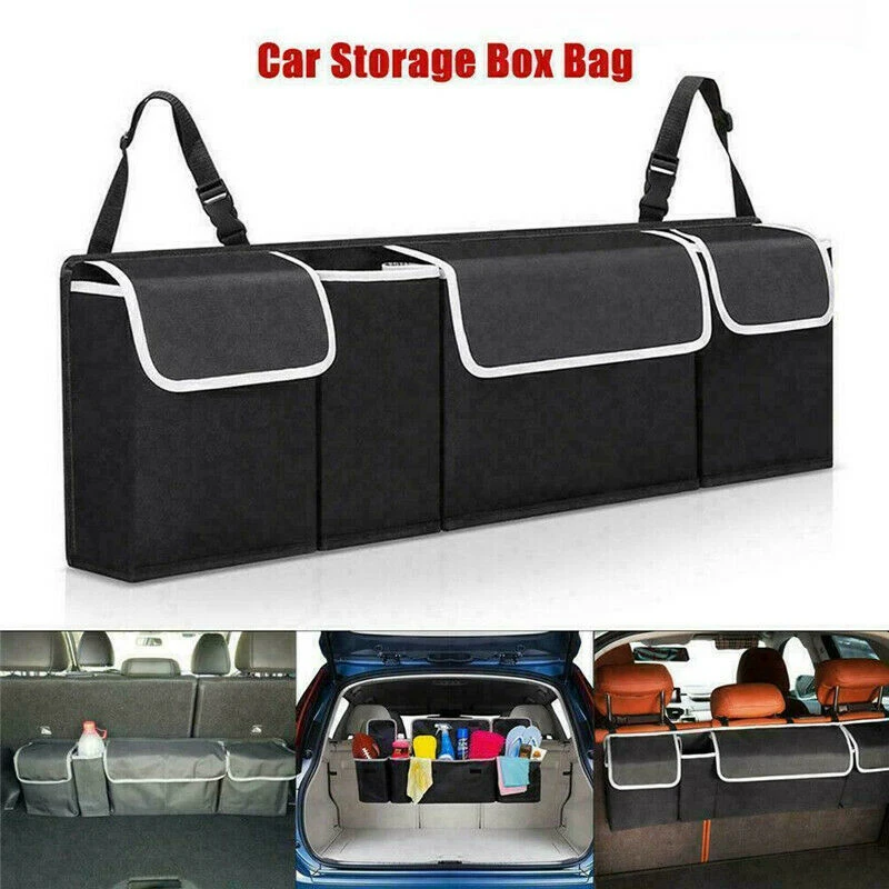 Adjustable Car Trunk Organizer Backseat Storage Bag High Capacity Multi-use Oxford Car Seat Back Organizers Automobile Interior