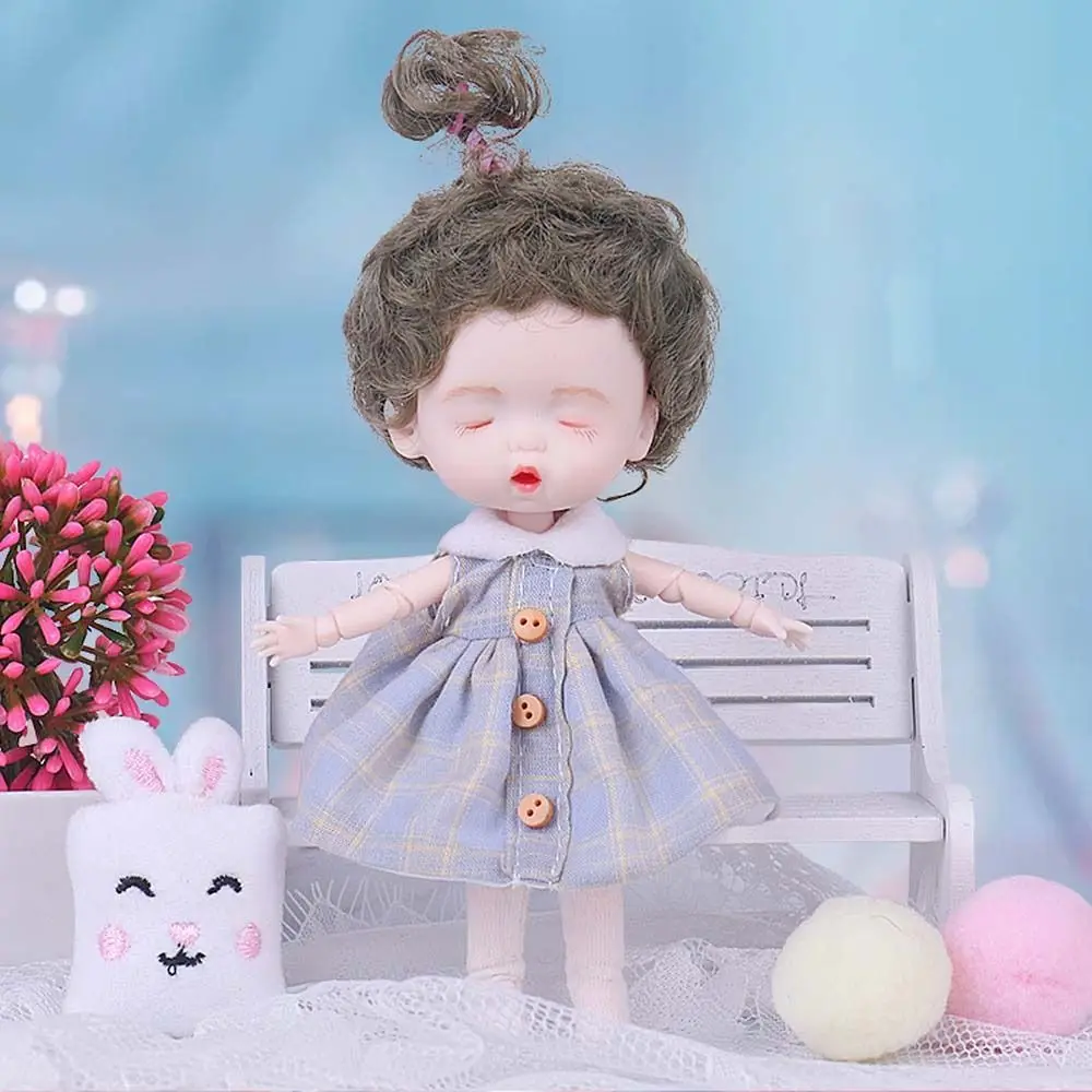 Toy Doll Munecas Toys Curly Wig Birthday Gift Fashion Clothes 1/12 BJD Doll Pocket Joint Doll Figure Action Toys Mini BJD Dolls