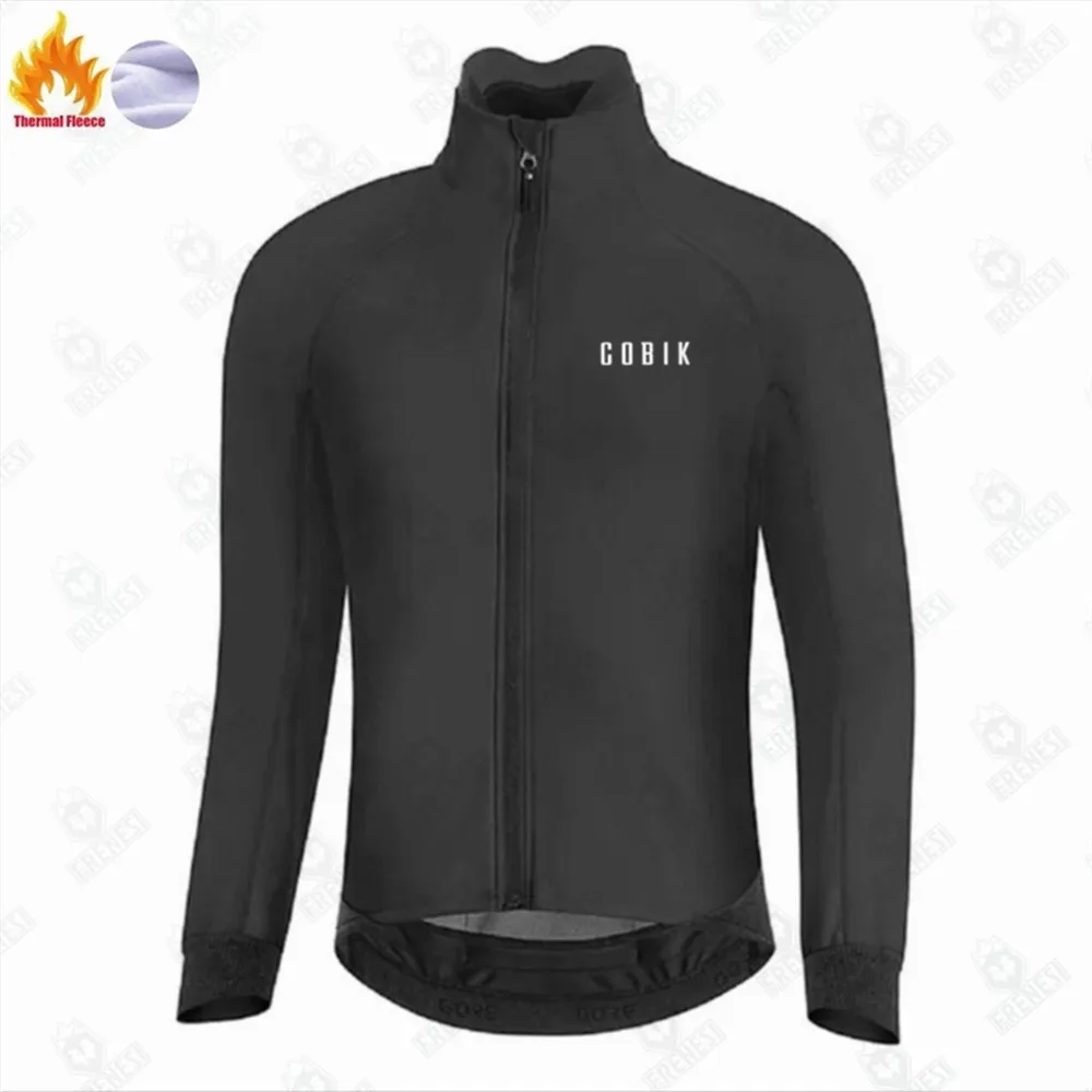 Cobik-Thermal Fleece Cycling Jacket for Men, Long Sleeve Clothing, Warm Tops, Road Bike, Outdoor Sports, MTB, Winter/Spring