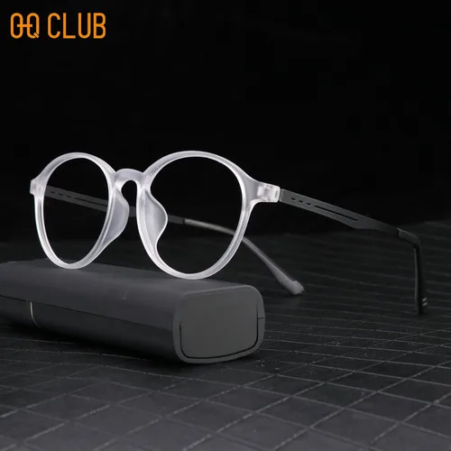 O-Q CLUB gafas de lectura ultraligeras mujer óptica clásica redonda TR90 patas de titanio Lunette Pour Femme gafas de sol originales para mujer