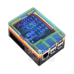 Raspberry Pi 5 Acrylic Color Transparent Case Compatible with Official Heatsink Installat Pi5 Case