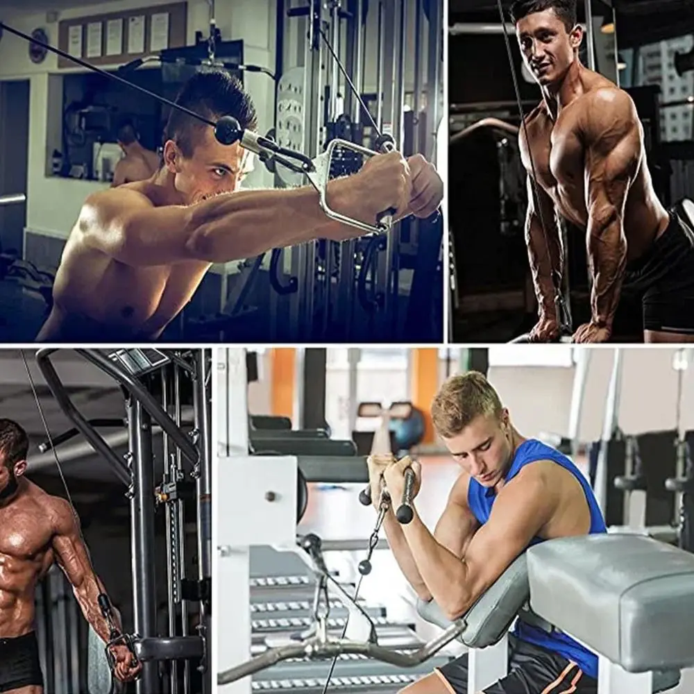 Carrete de Cable ajustable para gimnasio en casa, juego de cables de polea de ejercicio con cable, manguera de gimnasio portátil de alta resistencia, entrenamiento muscular, 8 Uds.