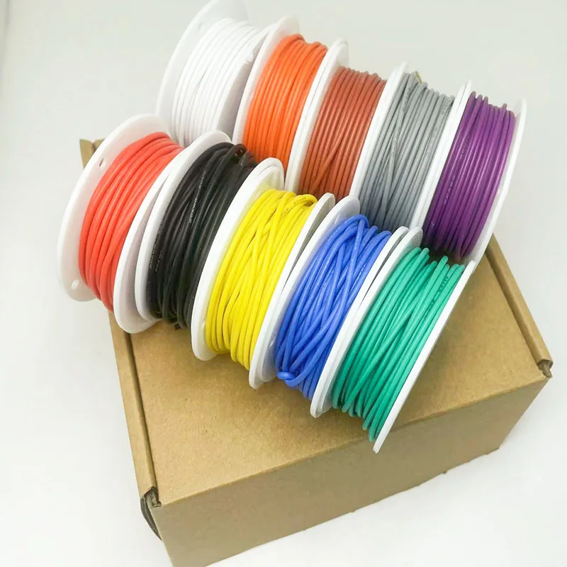 16 17 18 20 22 24 26 28 30 Gauge Silicone Insulated Wire, 10 Colours, Multi-Strand Tinned Copper Connecting Wire Kit with Tools