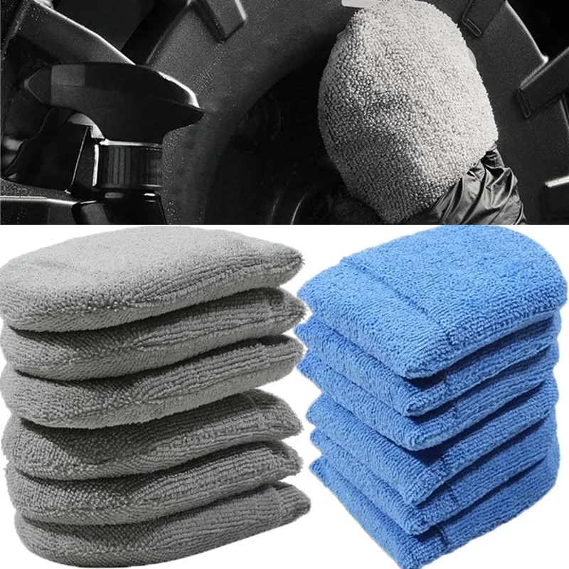 

Soft Microfiber Car Wax Applicator Mitts Polishing Sponge High Quality Cars Foam Applicators Pad Auto Cleaning Tools Accessories