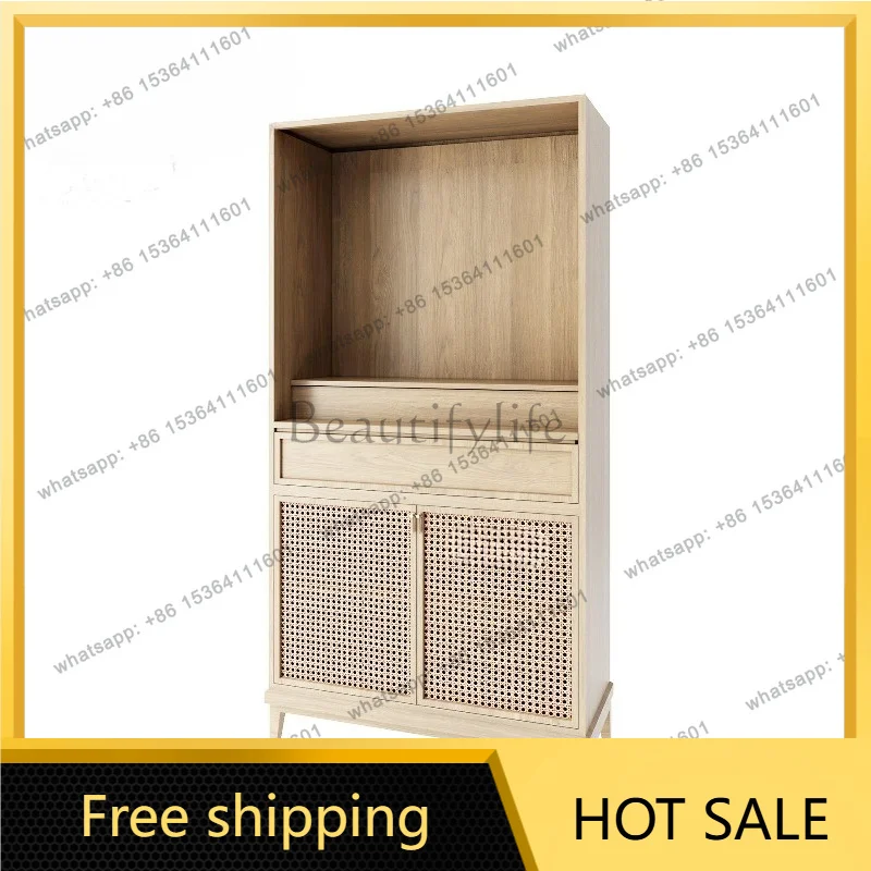 YJ New Chinese Minimalist Zen Style Shrine Cabinet Natural Wood Look Home Altar Table With Door Guanyin Worship Stand