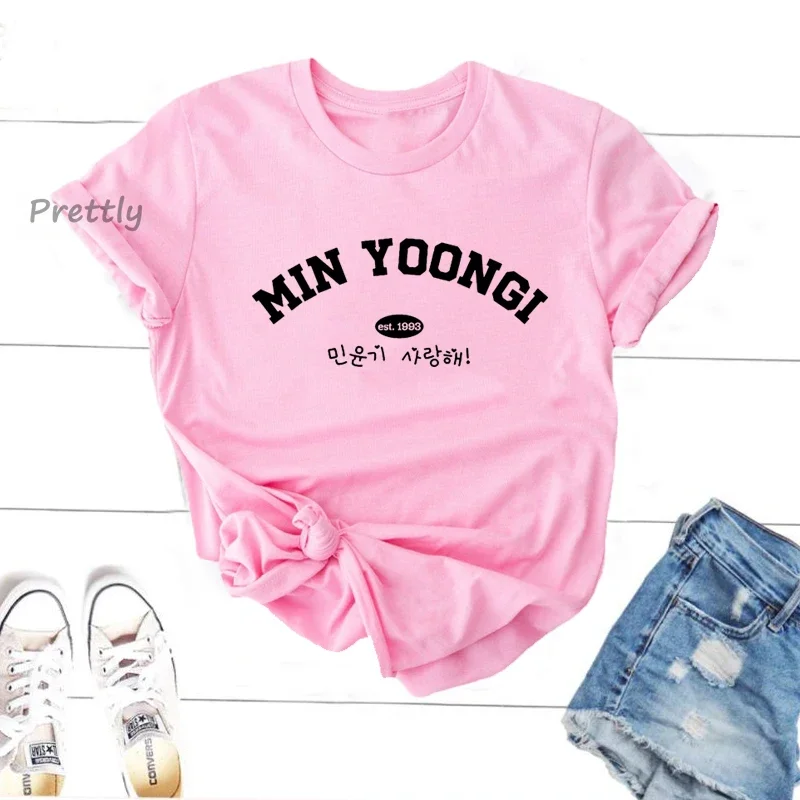 Suga Agust D Min Yoongi T Shirt K-Pop Fan Bangtan Graphic Printed Fashion Harajuku 2023 Clothes Causal Female Y2K Tops Tee