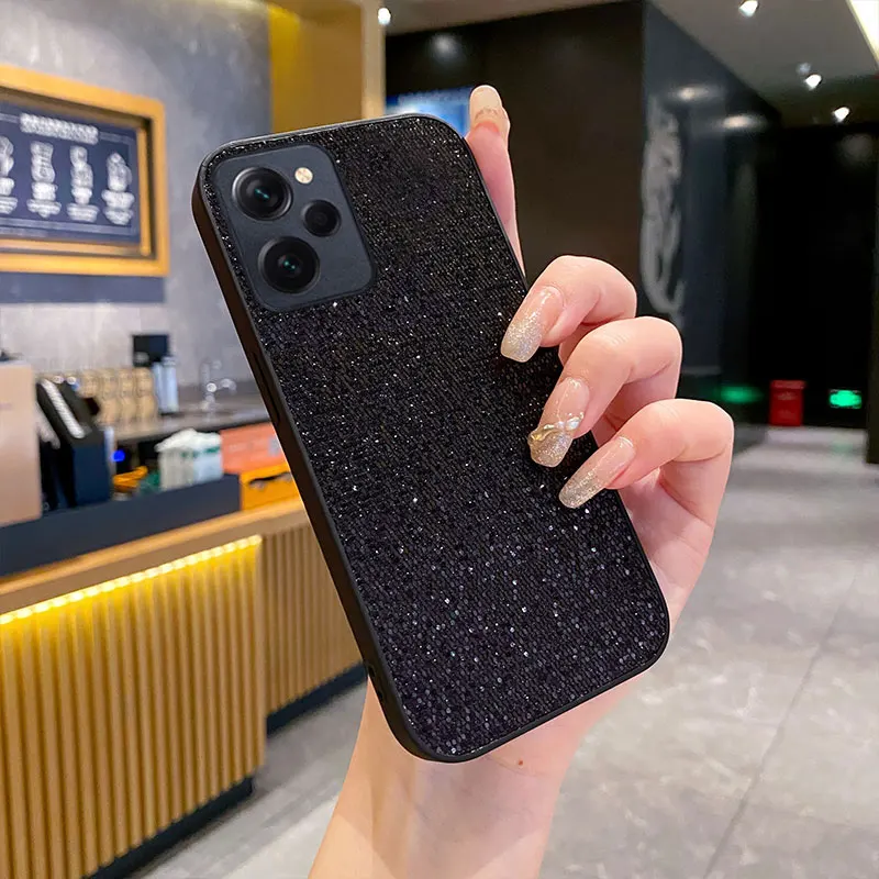 럭셔리 별빛 TPU 폰 케이스 샤오미 포코 F6 F5 프로 X3 X4 X5 X6 X7 프로 5G 글리터 가죽 충격 방지 소프트 쉘