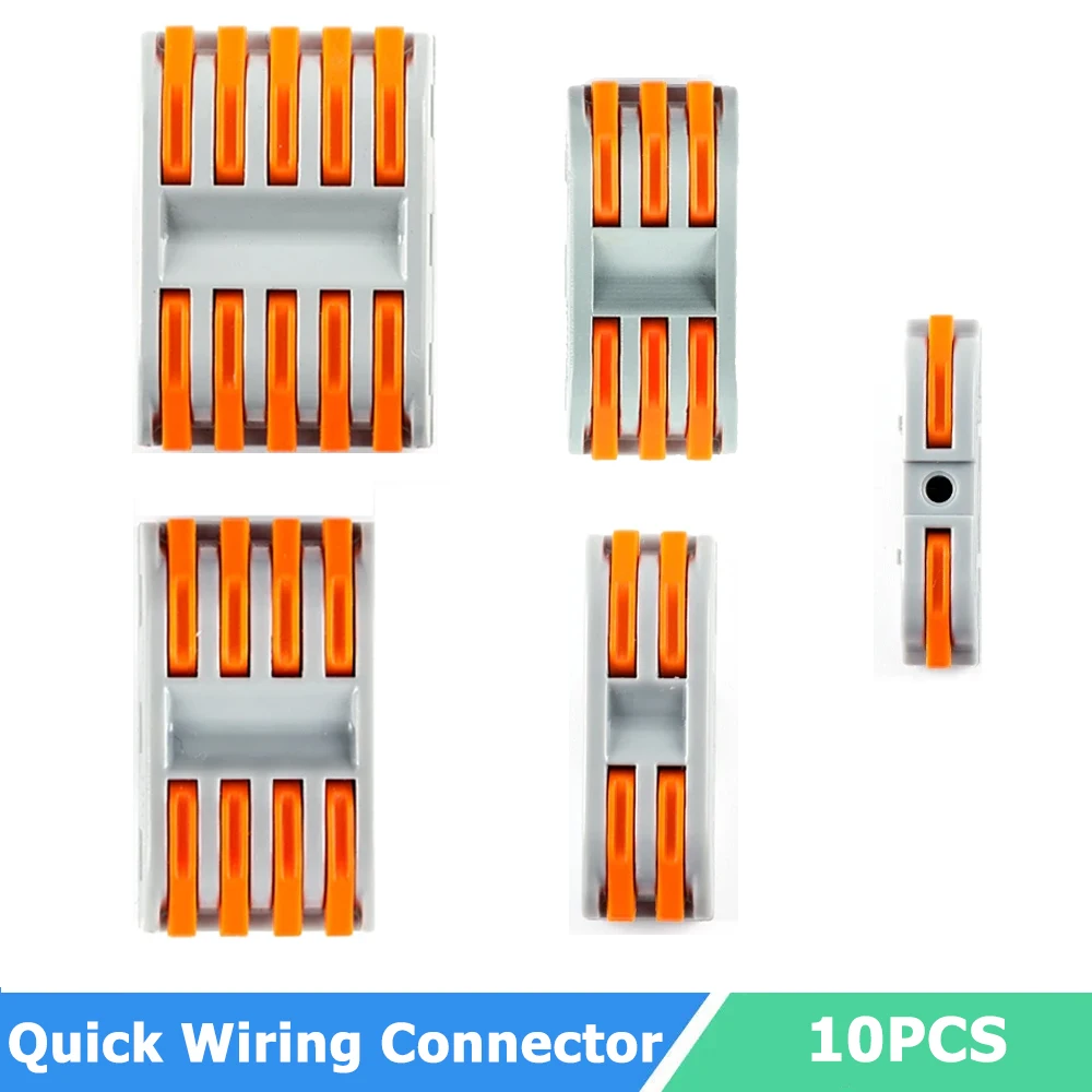 10pcs Mini Mini Quick Wire Connector PCT-221/222/223/224/225 Universal Compact Electric Push-in Connectors Quick Terminal Block