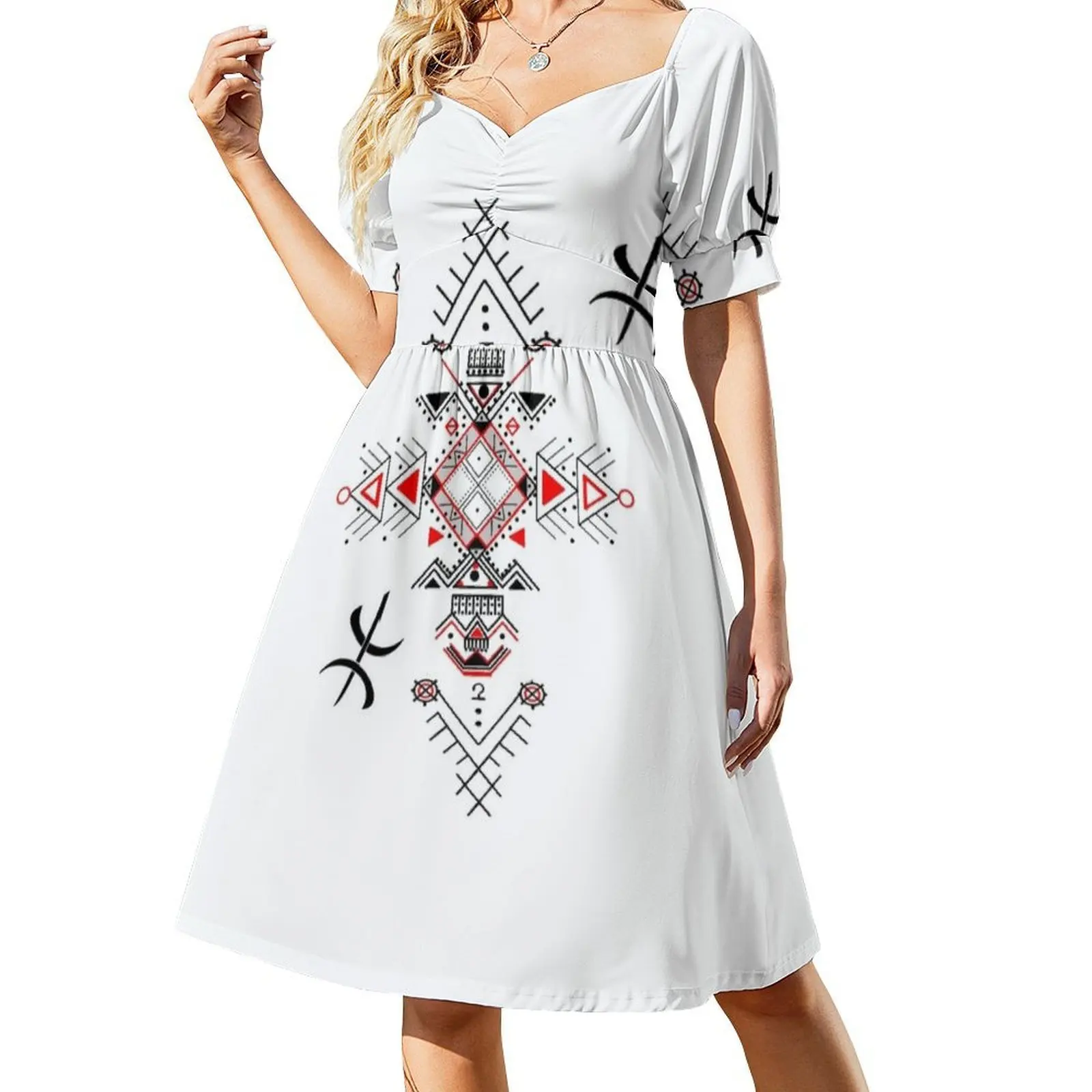 فستان حفلات نسائي من Amazigh Kabyle Berber أنماط ملابس الشارع الشهير ملابس نادي مطبوعة عصرية للإناث Kabyle Berber Amazigh