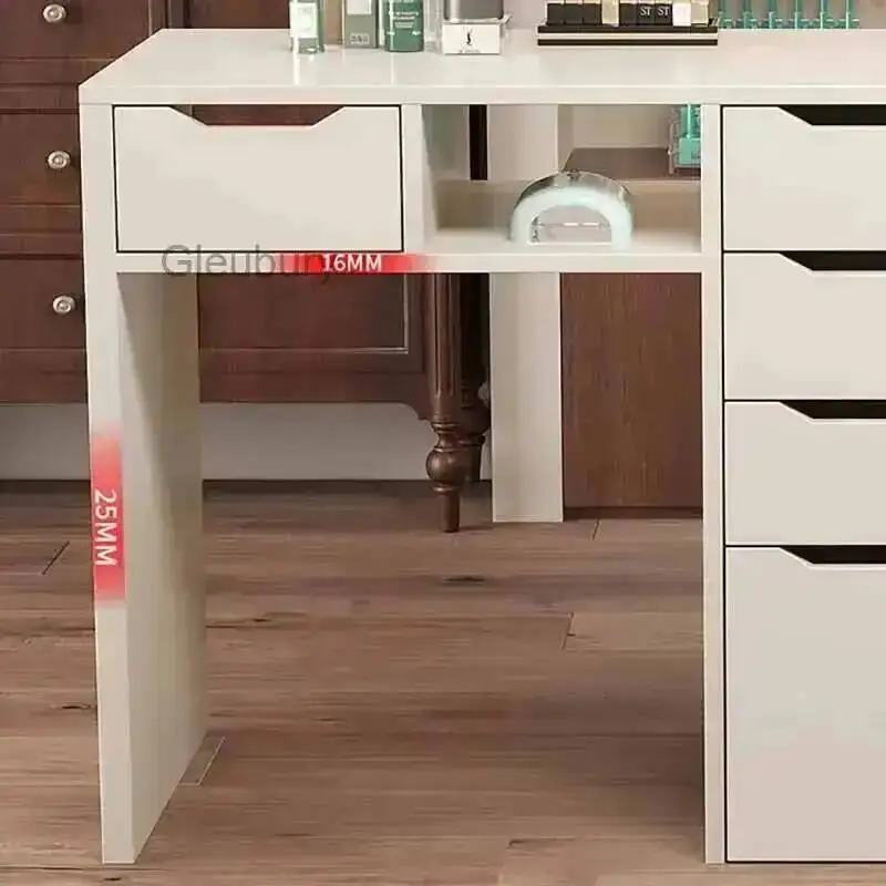 Multifunction Professional Desk Nail Retro Storage European Elegant Nail Table Classic Trendy Table Manucure Salon Furniture