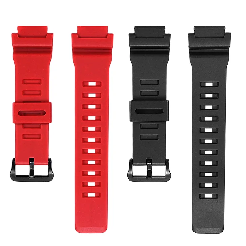 Bracelet de montre en résine souple pour Casio WS-1400H/1300H/WS-1700H/W-737H, petite série carrée, étanche, sport, en Silicone, pour hommes