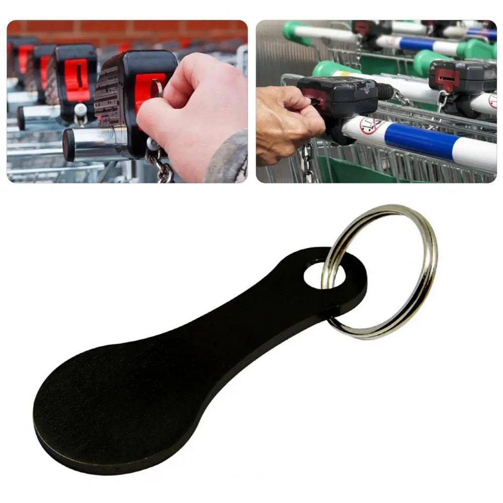 Token 2Pcs Practical Removable Shopping Cart Keys Stainless Steel Shopping Trolley Keys Dual Use   for Daily Use Keychain