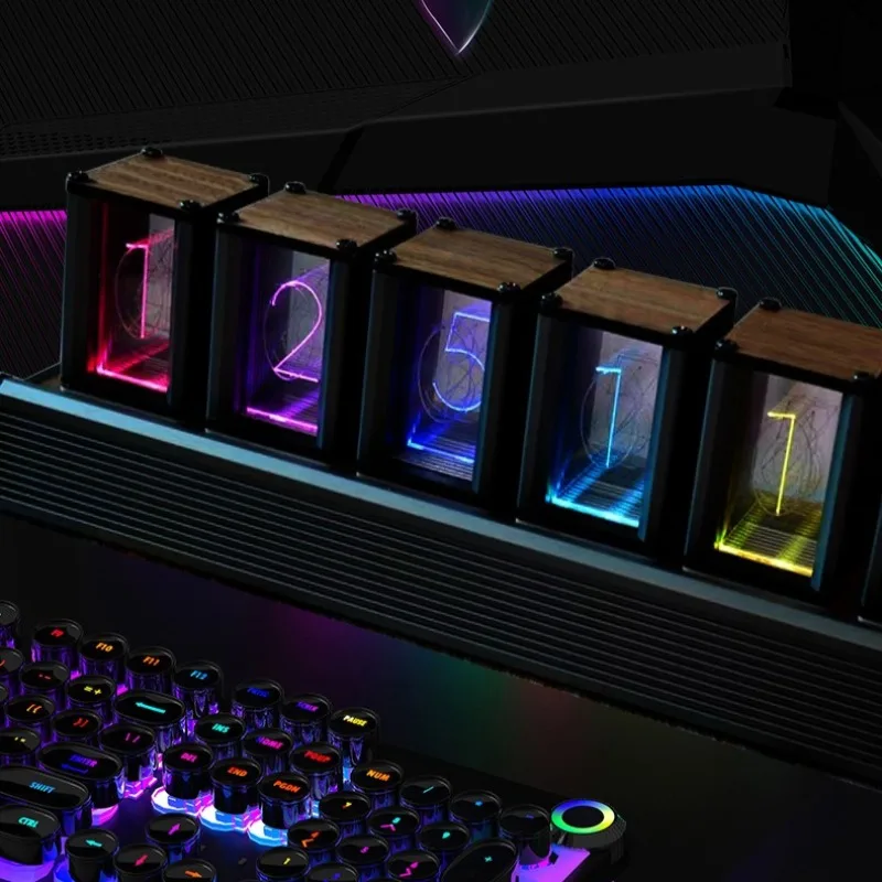 Electronic Table Clocks Modern Nordic Creativity Table Clocks Simulation Photoglow Tube Watches E Sports Table Decorative Gifts