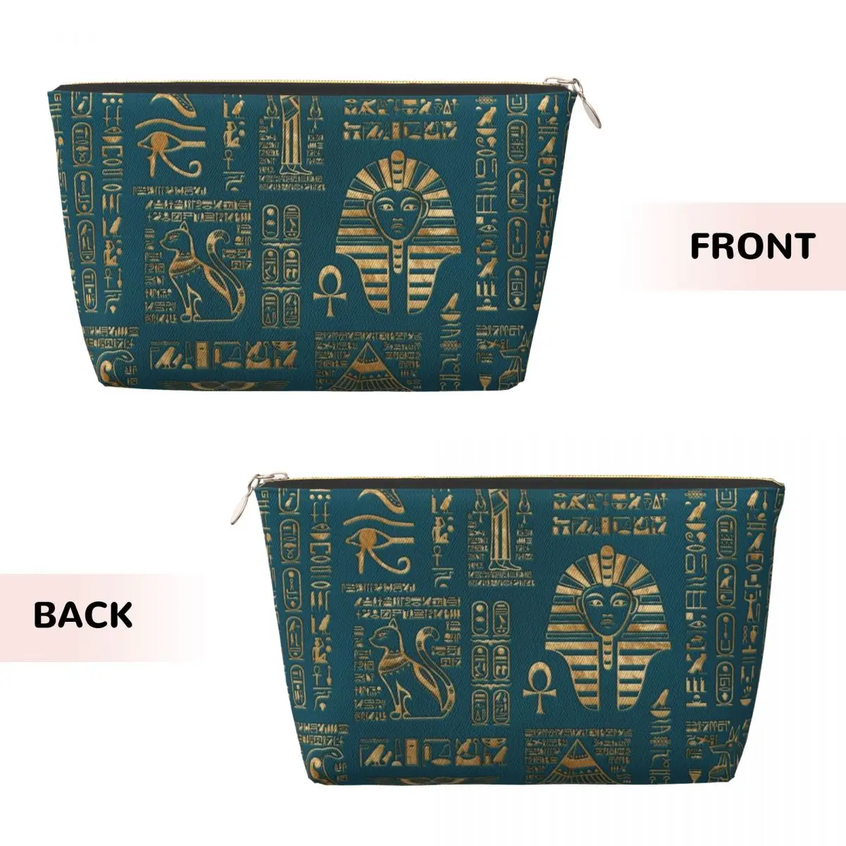 Custom Egyptian Hieroglyphs And Deities Makeup Bag Travel Cosmetic Organizer Kawaii Ancient Egypt Pharaoh Storage Toiletry Bags