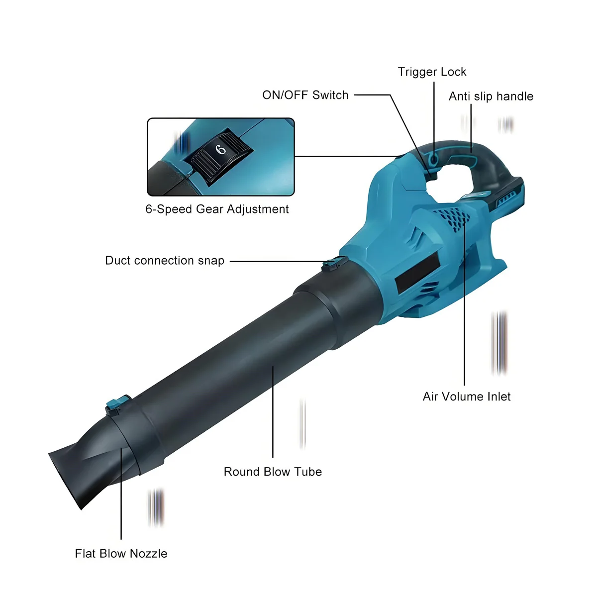 マキタ用ブラシレス電動送風機,調整可能な速度,効率的なコードレスリーフ,除雪機,18Vバッテリー