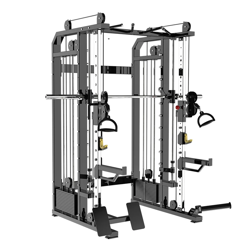 Máquina multifuncional Smith Bird Rack para gimnasio en casa, equipo de acero con pila de pesas de 70 kg*2, cable de potencia cruzado LORRTTA YH-W600