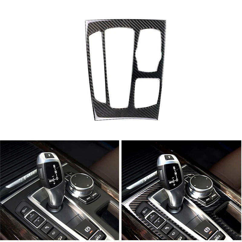 

For BMW X5 X6 F15 F16 2014 2015 2016 2017 Carbon Fiber Gear Shift Panel Frame Cover Sticker Trim
